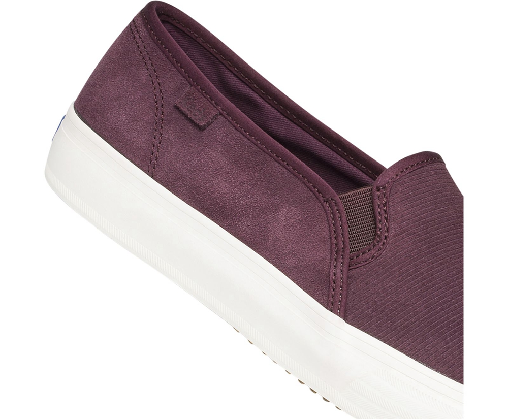 Womens Keds Slip Ons - Double Decker Suede - Purple - 5290-BVOPH